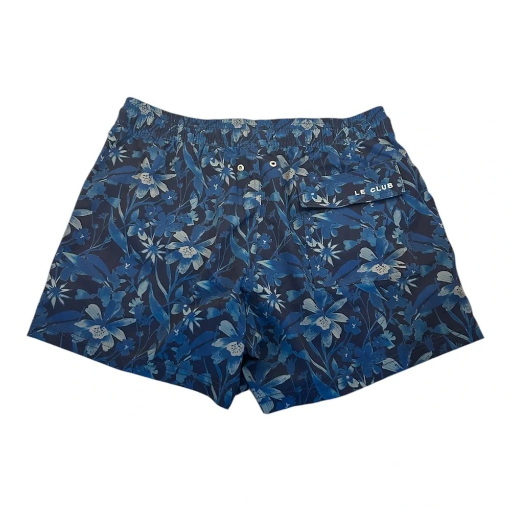 Le Club Men’s Blue‎ Tropical Swim Trunks Shorts Size Large